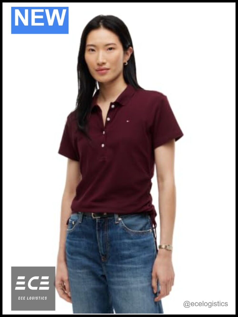 Womens Cotton Pique Short Sleeve Polo Shirt Classic Fit Stretch Collared